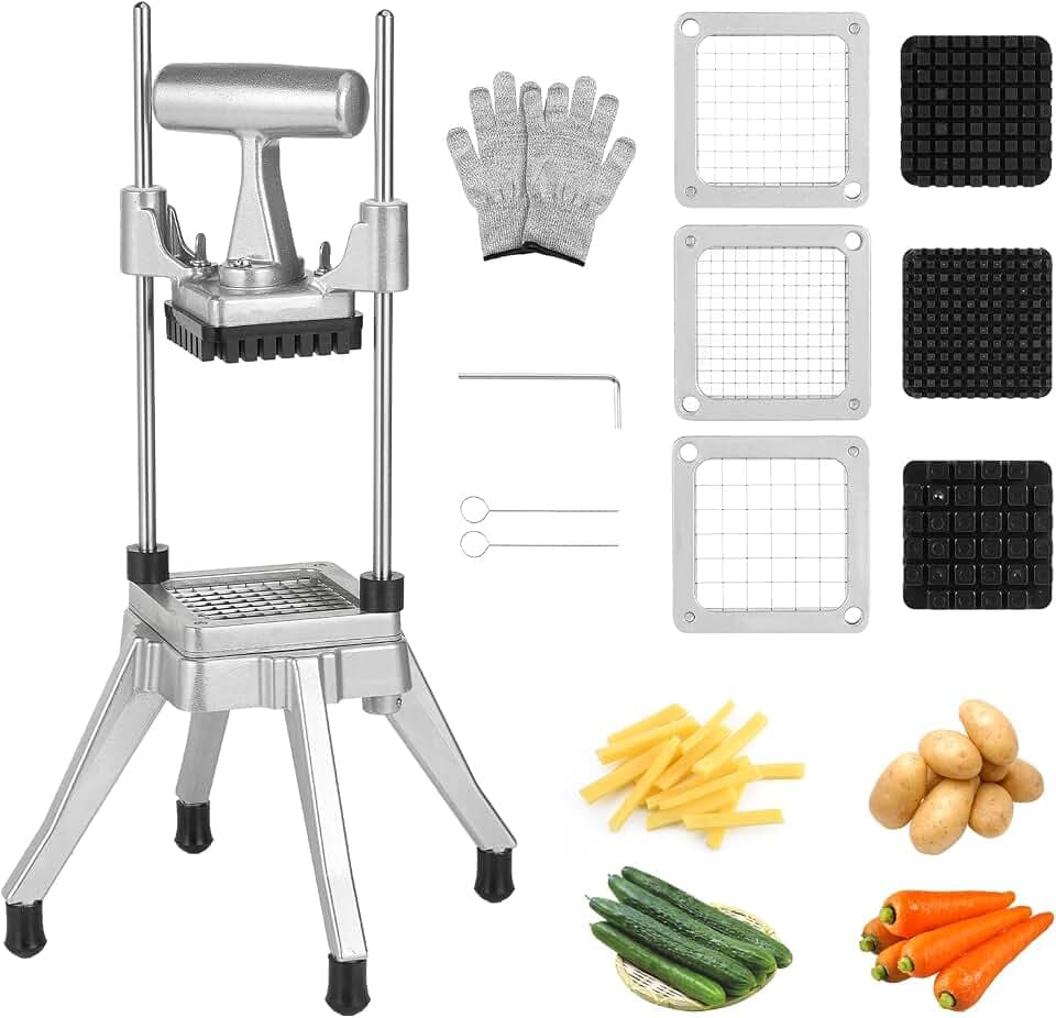 Commercial Vegetable Chopper & French Fry Cutter, 3-Blade Dicer