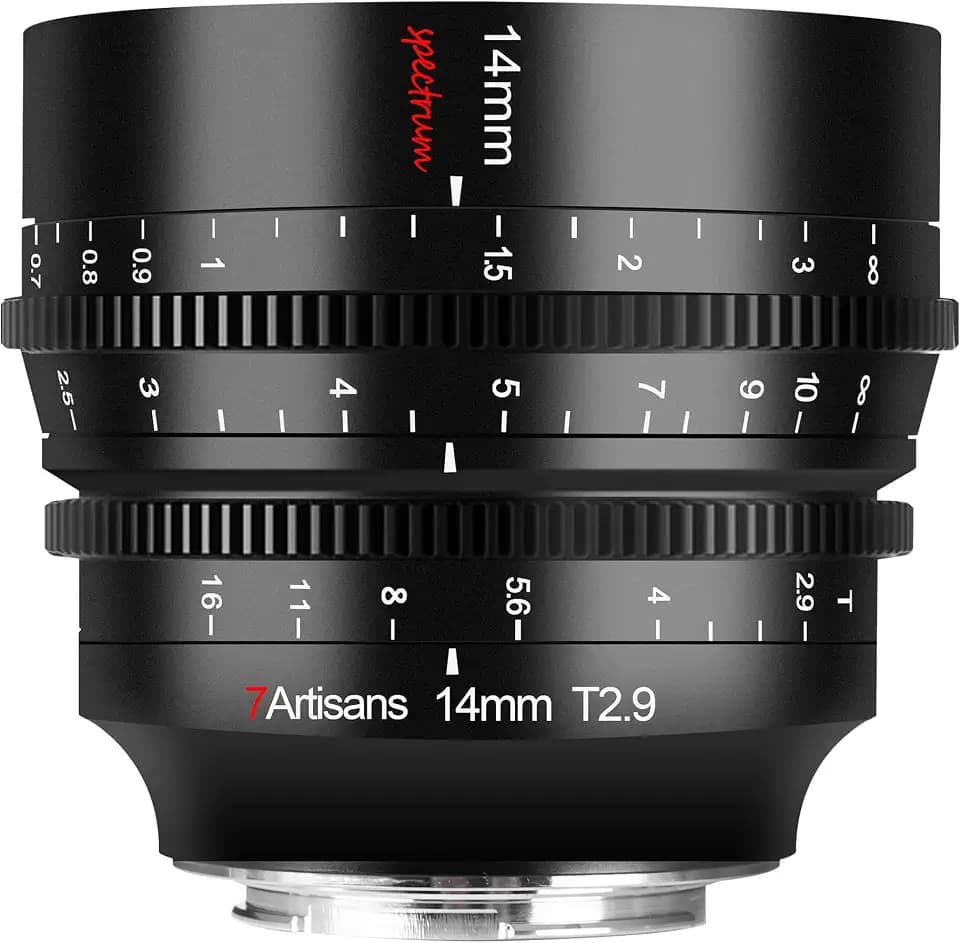 7artisans 14mm T2.9 Full-Frame 114°Weitwinkelobjektiv,Kompatibel für Panasonic S1 S1H S5,Leica SL SL2,Schwarz