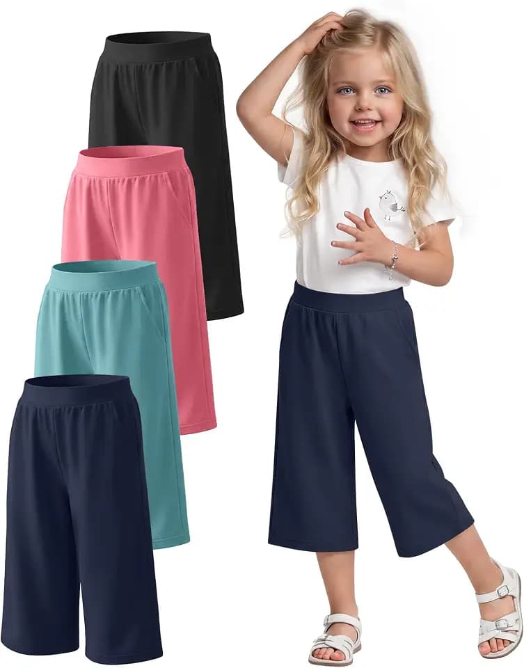4 Pack Toddler Girls' Capri Pants