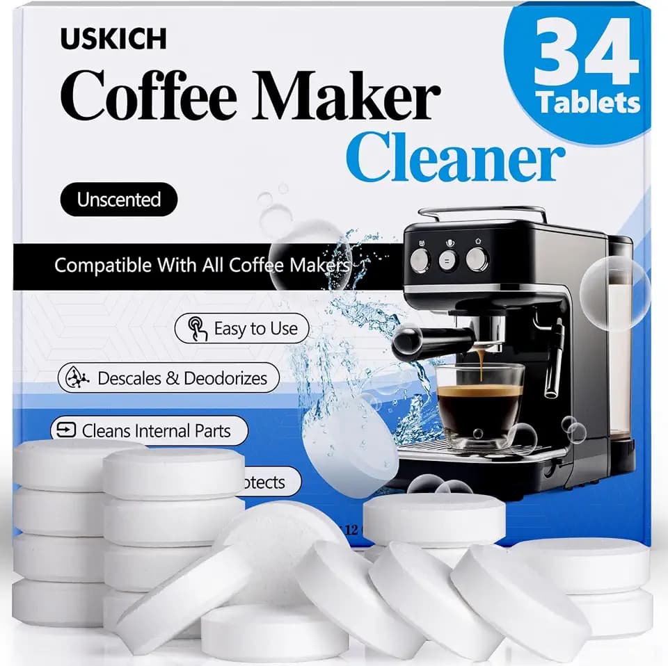 USKICH 34 Pack Coffee Machine Cleaner Tablets,Coffee Maker Cleaner Tablets