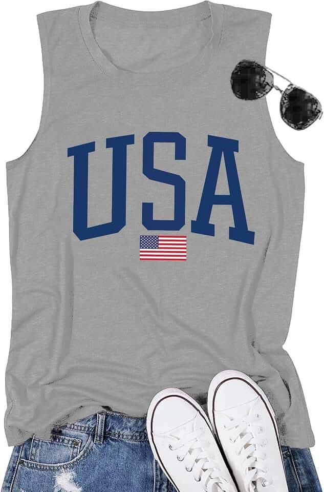 Womens Graphic Tank Tops Summer Sleeveless Shirts Vintage Crewneck Tees