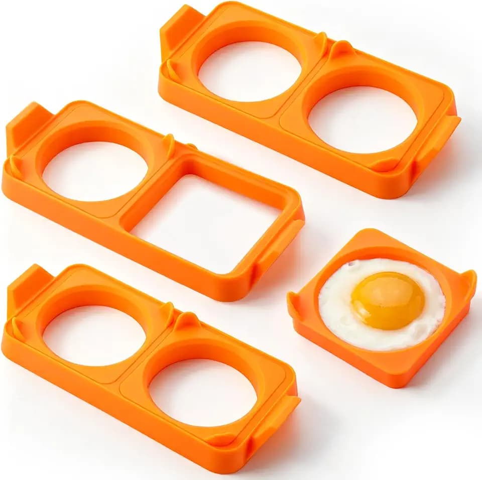 3 Pack Silicone Egg Rings for Griddle, 9 PCs Leakproof Food Grade Egg Rings with Heatproof Handle, High Side Wall, NonStick Grilling Accessories Compatible with Blackstone Griddle