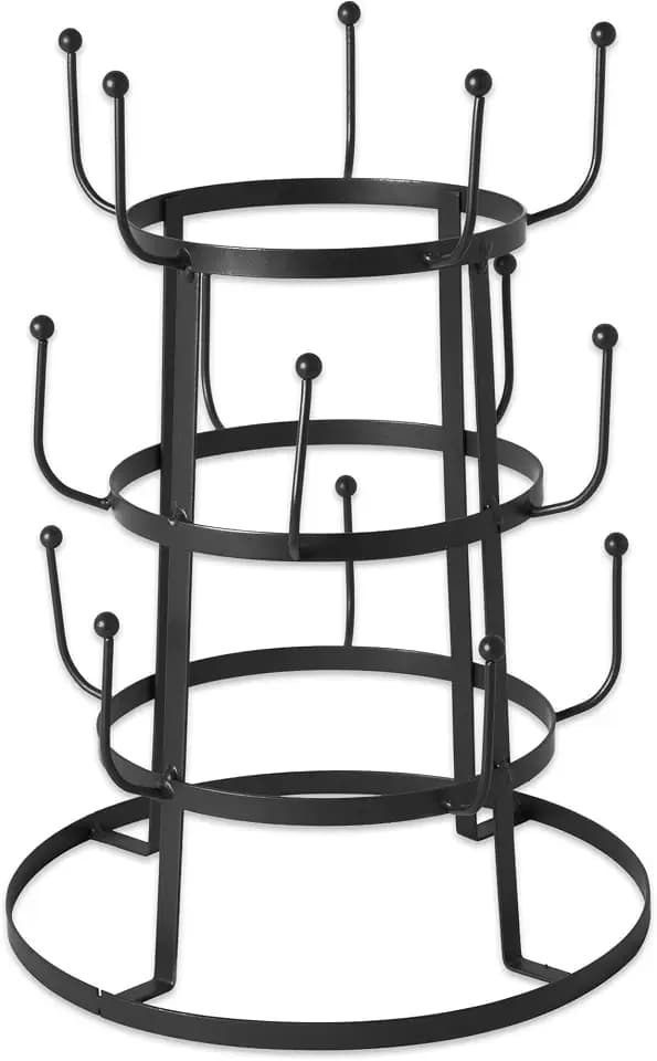 DII Metal Kitchen Storage Collection 3-Tier Mug Tree Stand, 9.5x12.75, Vintage Black
