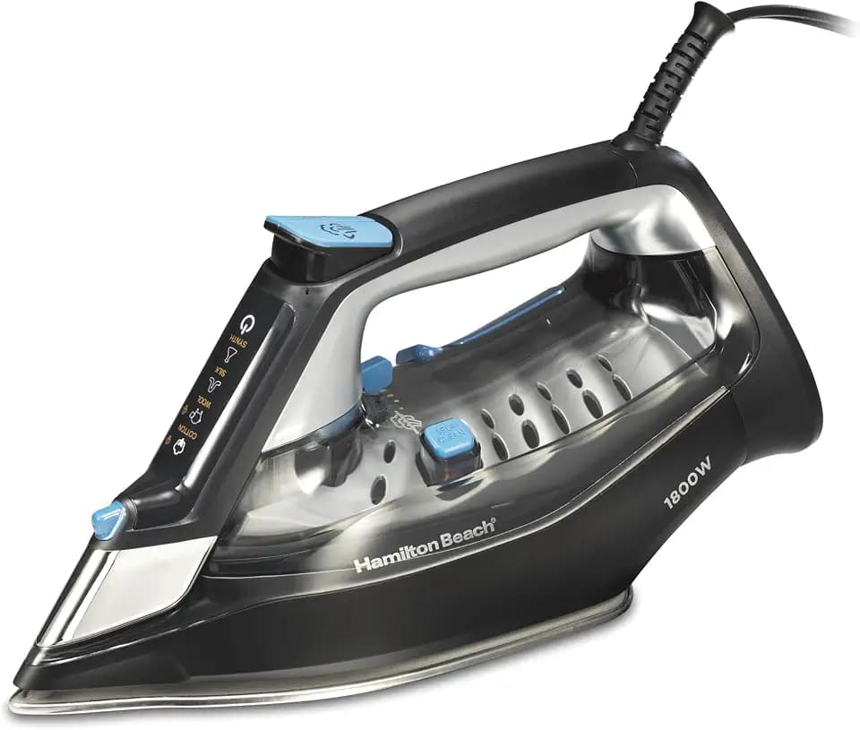 Hamilton Beach Steam Iron for Clothes with Intuitive FabricIQ Touchpad