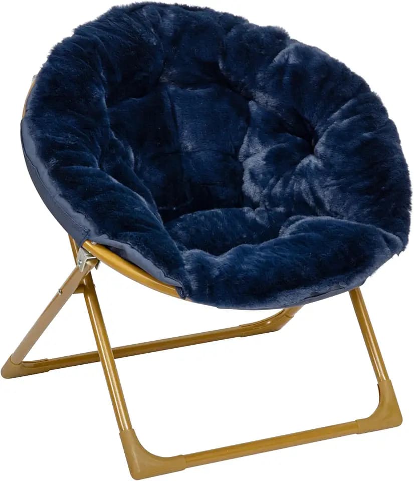 Flash Furniture Kids 23 Inch Folding Saucer Chair, Navy