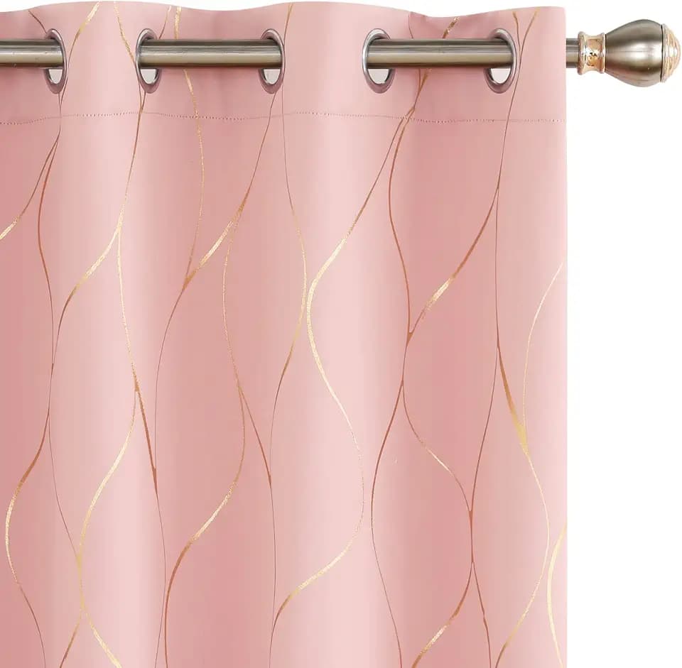 Deconovo Curtains for Living Room, Pattern Blackout Curtains 72 Inches Long