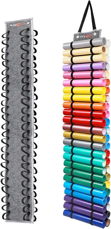 HTVRONT Vinyl Roll Holder with 48 Compartments, Grey