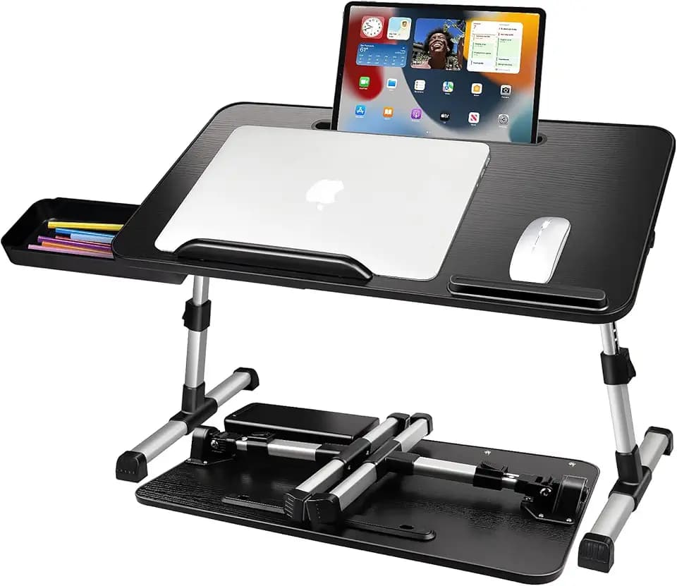 Laptoptisch fürs Bett mit Schublade & Tablet-Ständer