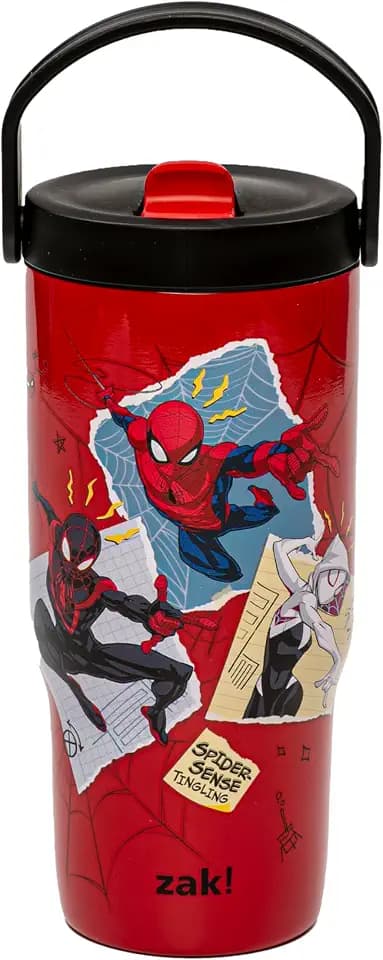 Zak Designs Marvel Spider-Man Siply 20oz Leak-Proof Straw Insulated Tumbler