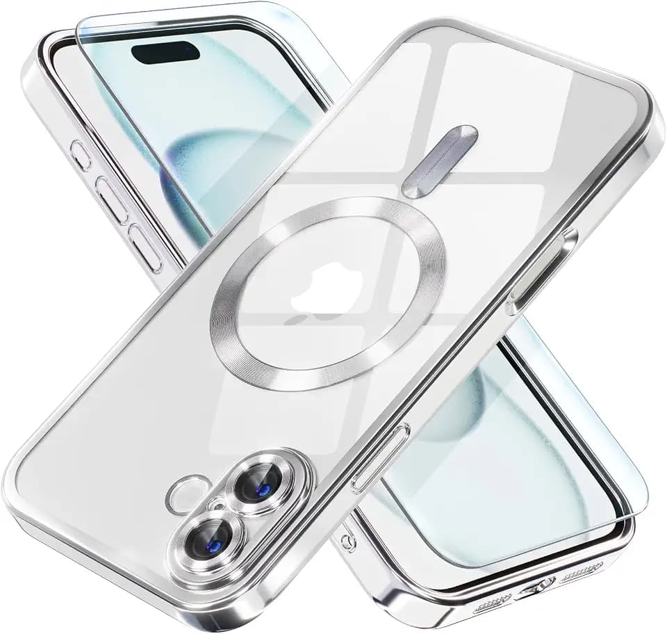 Misea Magnetic for iPhone 16 Plus Case Compatible with MagSafe Silver