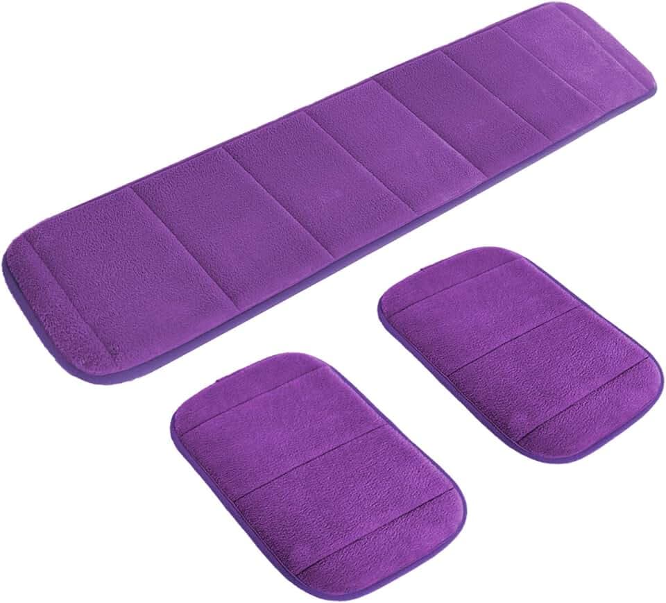 AUHOKY 2 Sets Ergonomic Computer Wrist Pad, Long & Short Size Combination Keyboard Wrist Rest Elbow Support Mat for Office Desktop Working Gaming - Memory Foam Relieve Elbow Pain (Purple)