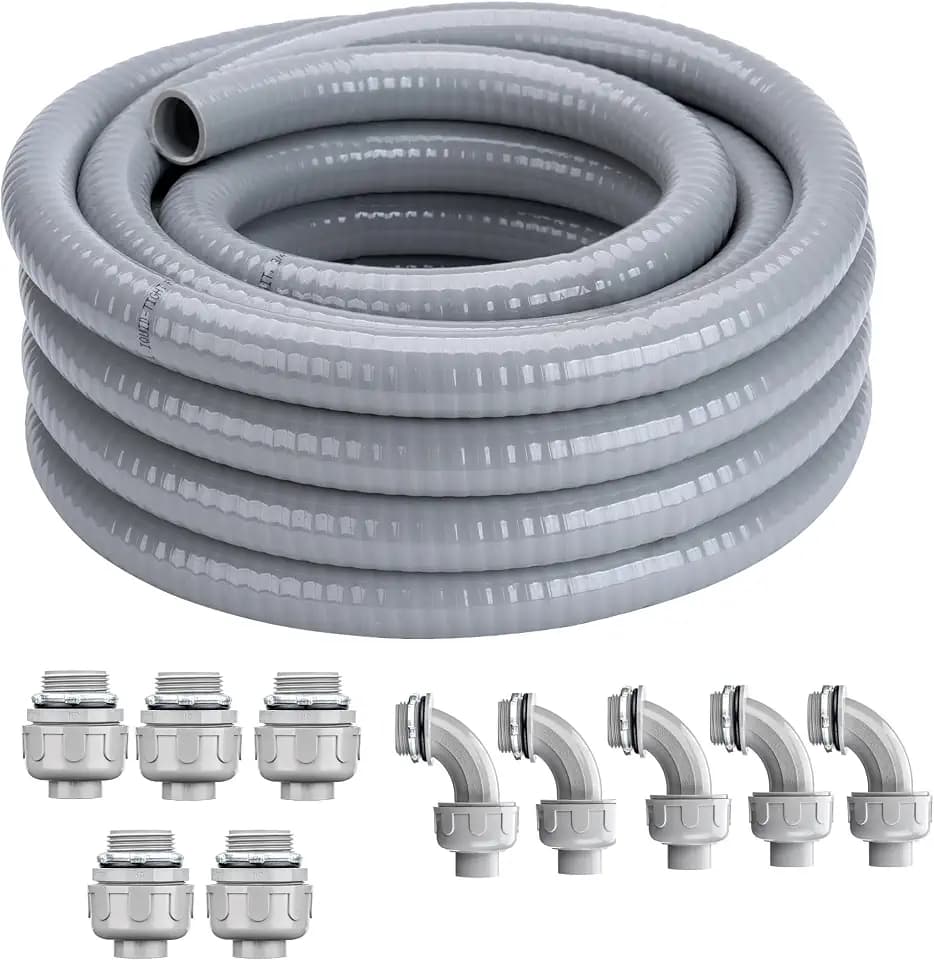 1 Inch 100 FT Liquid-Tight Conduit and Connector Kit