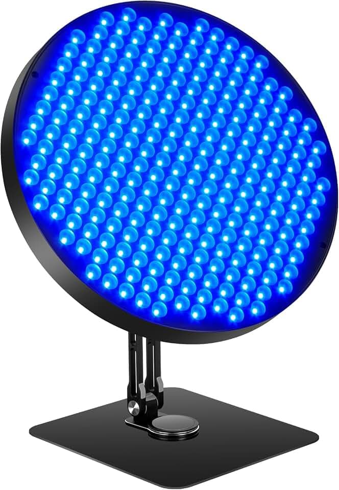 50W LED Bräunungslampe für Zuhause, 460NM Solarium Licht mit 250 LEDs, 360° verstellbarer Gesichts- & Ganzkörper Bräuner mit Zeitschaltuhr, Schwarz