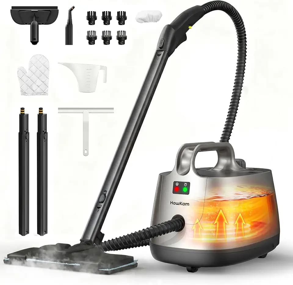 Steam Cleaner for Home, 293°F 58 PSI Powerful Multipurpose Handheld Steam Mop, 21 Attachments, 50Oz Capacity, Heavy Duty Steamer for Carpets, Floors, Cars, Tiles, Crack Cleaning, Turquoise