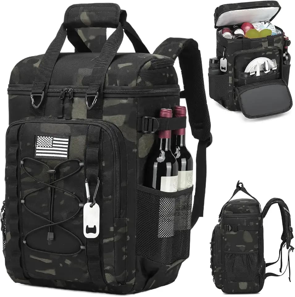 Tactical Cooler Backpack for Men, 50 Cans Insulated Lunch Backpack