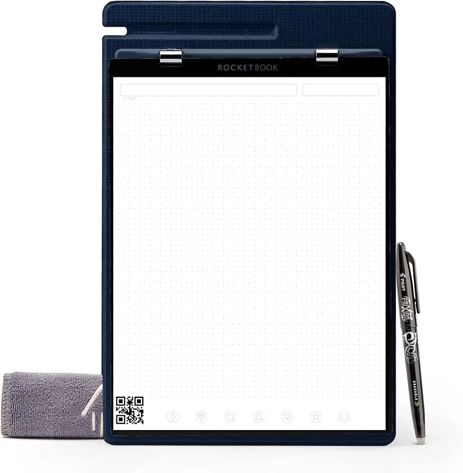Rocketbook Orbit Legal Pad Letter - Smart Reusable Legal Pad - Navy, Lined/Dot-Grid
