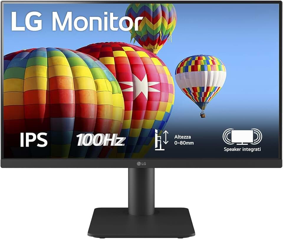 LG Standard 24MS550-B.AEU Desktop-PC-Monitor 24 Zoll (61 cm), FHD-Auflösung (1920 x 1080), 5 ms GtG 100 Hz, NTSC 72% (CIE1931), neigbar, höhenverstellbar