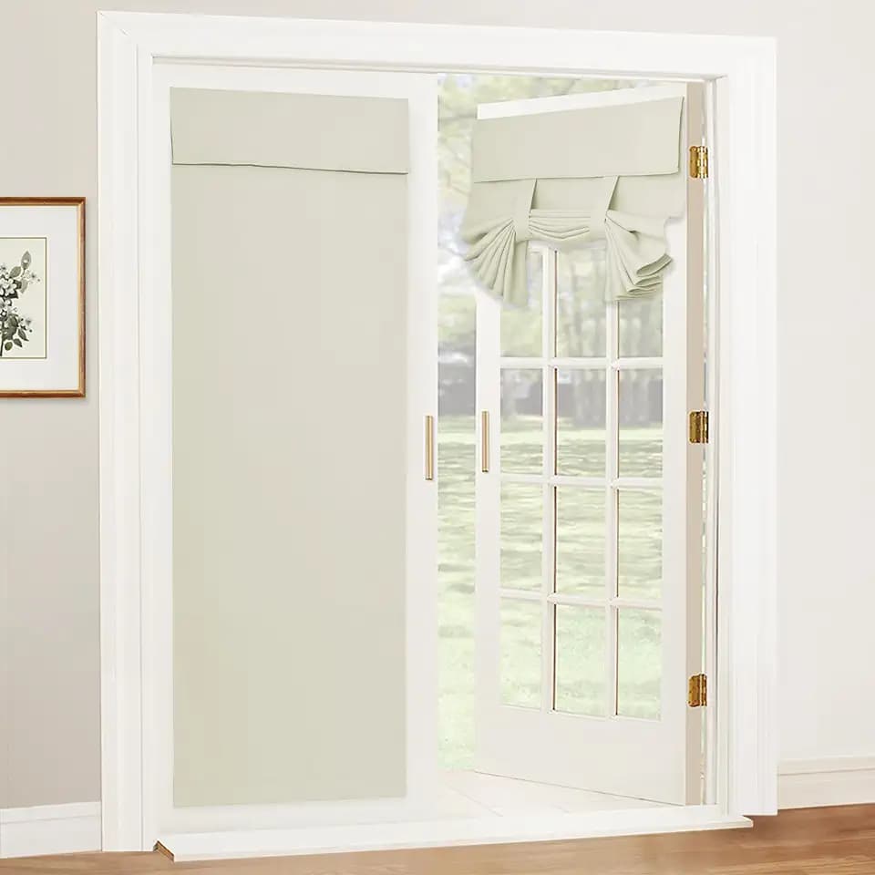 RYB HOME Blackout Door Curtain for Patio Front Tricia French Door Window