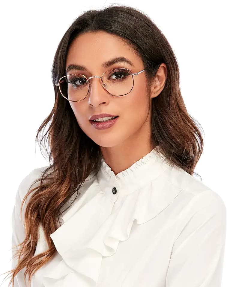 DOOViC Metall Lesebrille Blaulichtfilter Eckig Dünner Rahmen Große Gläser
