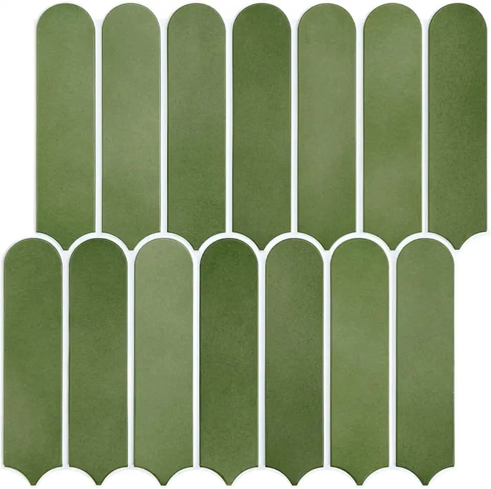 COMSTICKC Matte Green Peel and Stick Backsplash Kitchen,10 Sheets