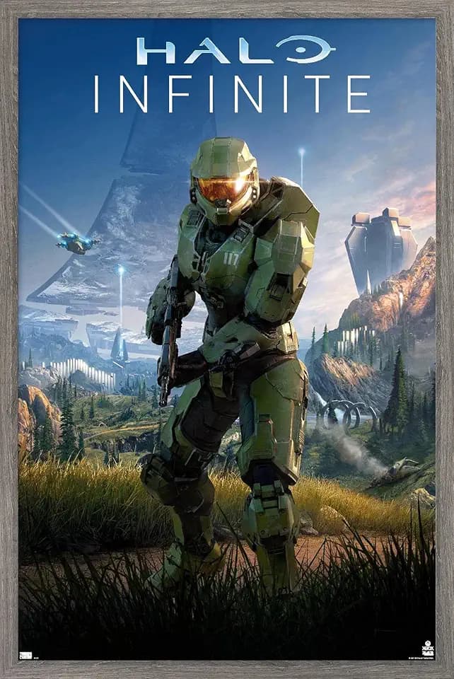 Trends International Halo Infinite - Primary Vertical Wall Poster, 34L x 22.4W, Barnwood Framed Version