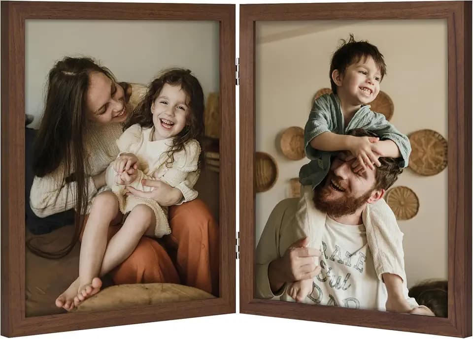 decorUhome Double 8x10 Picture Frame Vertical, Brown