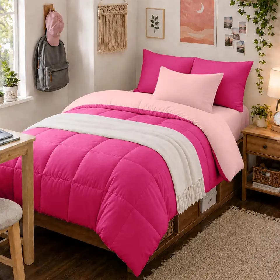 Anluoer Twin Comforter Set, 5 Piece Bed in a Bag Twin Bedding Sets