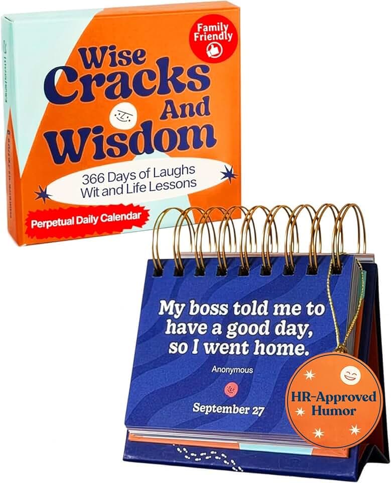 MESMOS 366 Days of Laughs & Life Lessons, Perpetual Desk Calendar 2026, 2027 & Beyond, Funny Gifts & Desk Decor, Office Decor & Fun Office Desk Accessories for Women and Men, White Elephant Gift