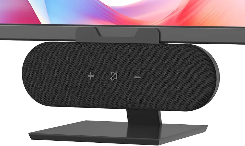 PC Lautsprecher Monitor Speaker für Desktop | 14W USB Clip-On Computer Speaker, HD Stereo Sound, Computer Boxen für Mac Windows PS5, Plug and Play, Schwarz