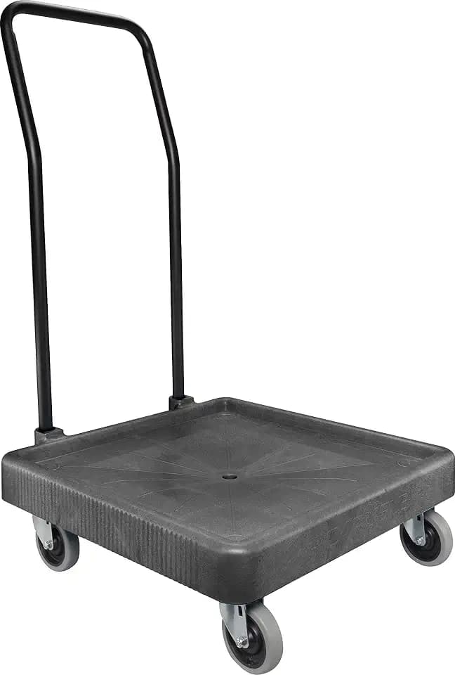 Carlisle E-Z Glide Polypropylene Rack Dolly with Handle, Black