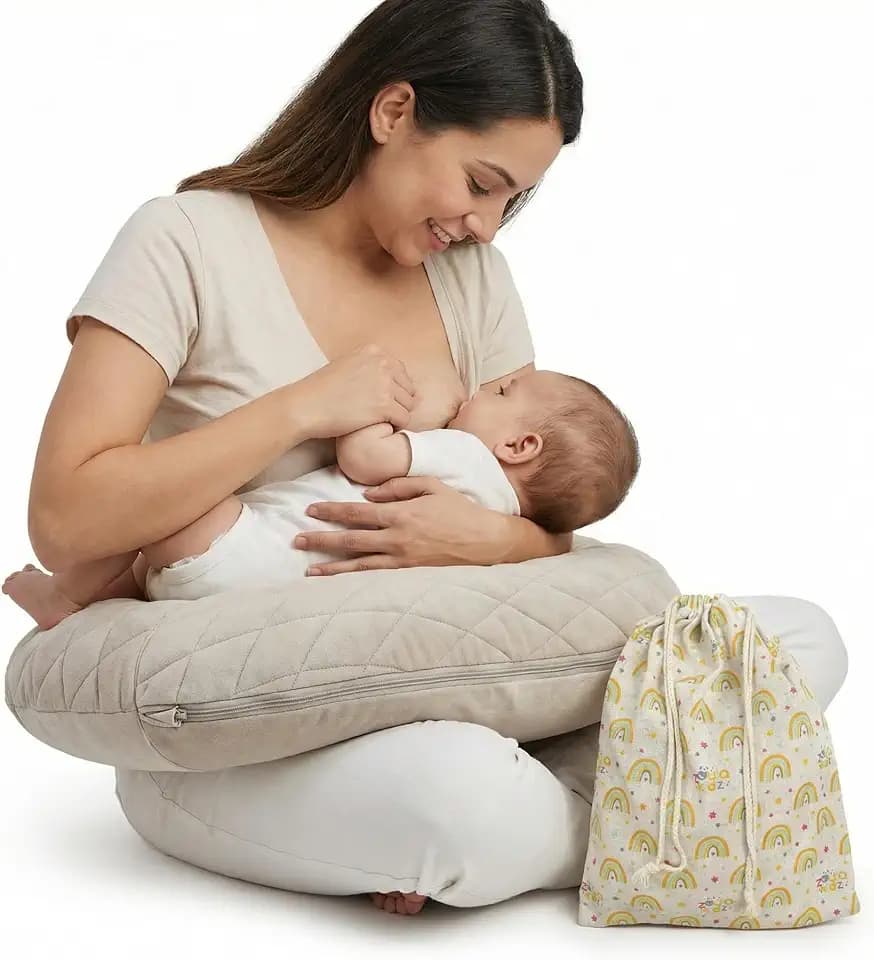 zoula kidz® Aufblasbares Stillkissen Klein Reise-Stillmond - Oeko-TEX Bezug