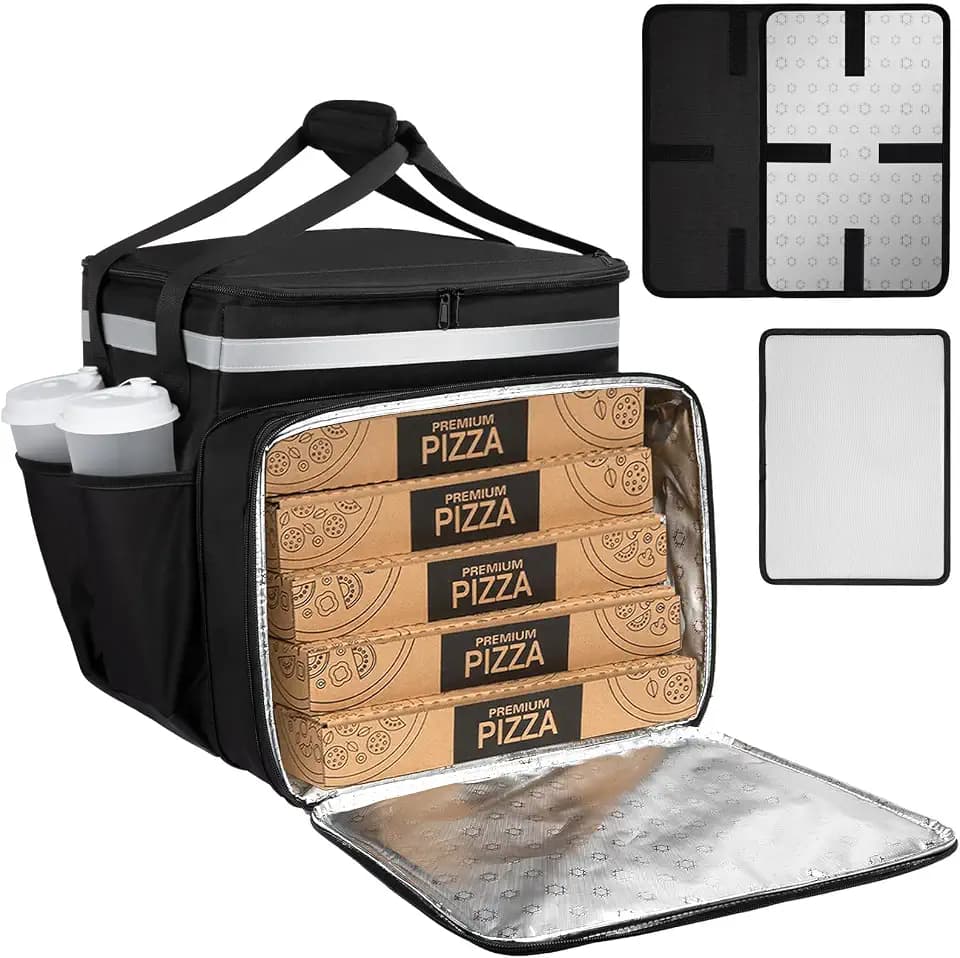 Food Delivery Backpack, Expandable Delivery Backpack Pizza Bag, L
