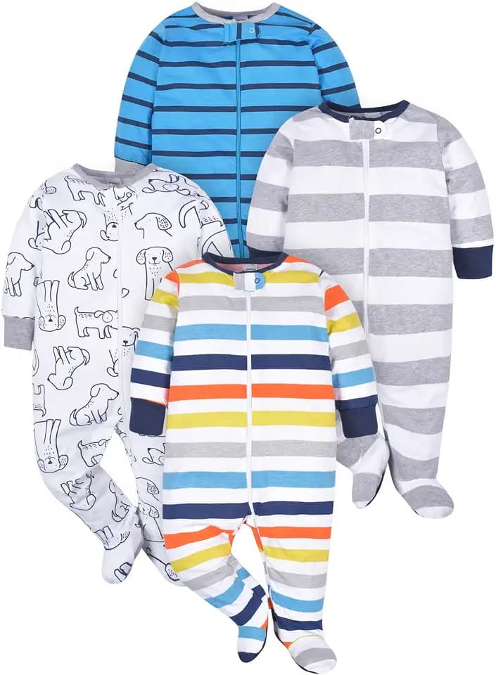 Onesies Brand Baby Boys' 4-pack Sleep 'N Play Footies