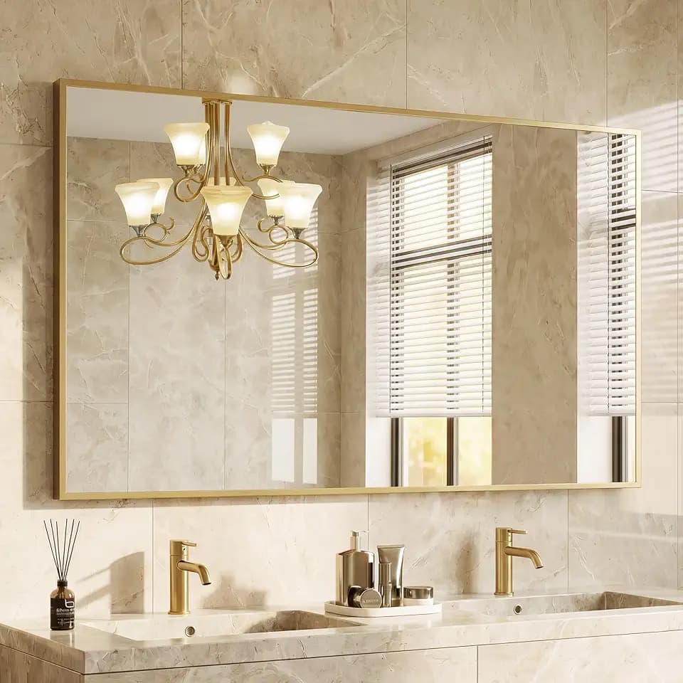 DUMOS Bathroom Mirror for Over Sink, 48"x30" Rectangle Wall Mount Mirror