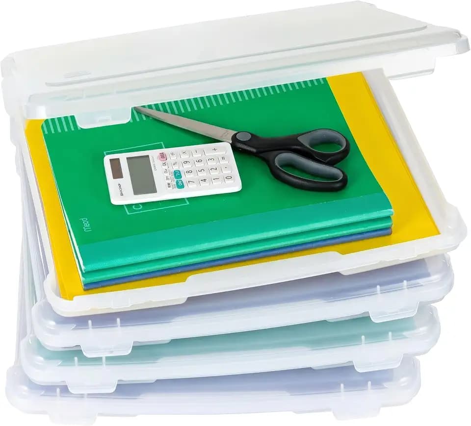IRIS USA Board Game Storage |Made in USA| Slim Craft Case (4-Pack) - Clear
