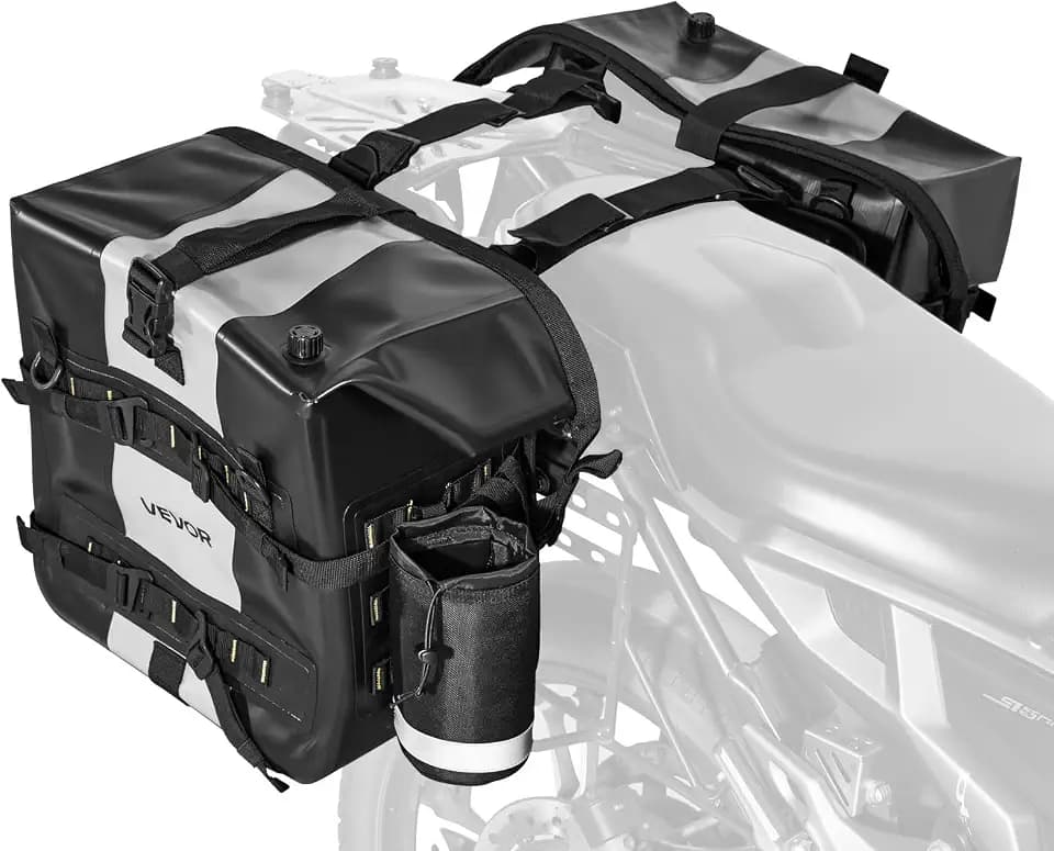 VEVOR Motorradtasche Motorrad Satteltasche 28 L x 2 wasserfest, Seitensatteltasche für Motorradgepäck, Gepäckaufbewahrung mit Abnehmbarer Innentasche, Schwarz Seitentasche Outdoor Sport