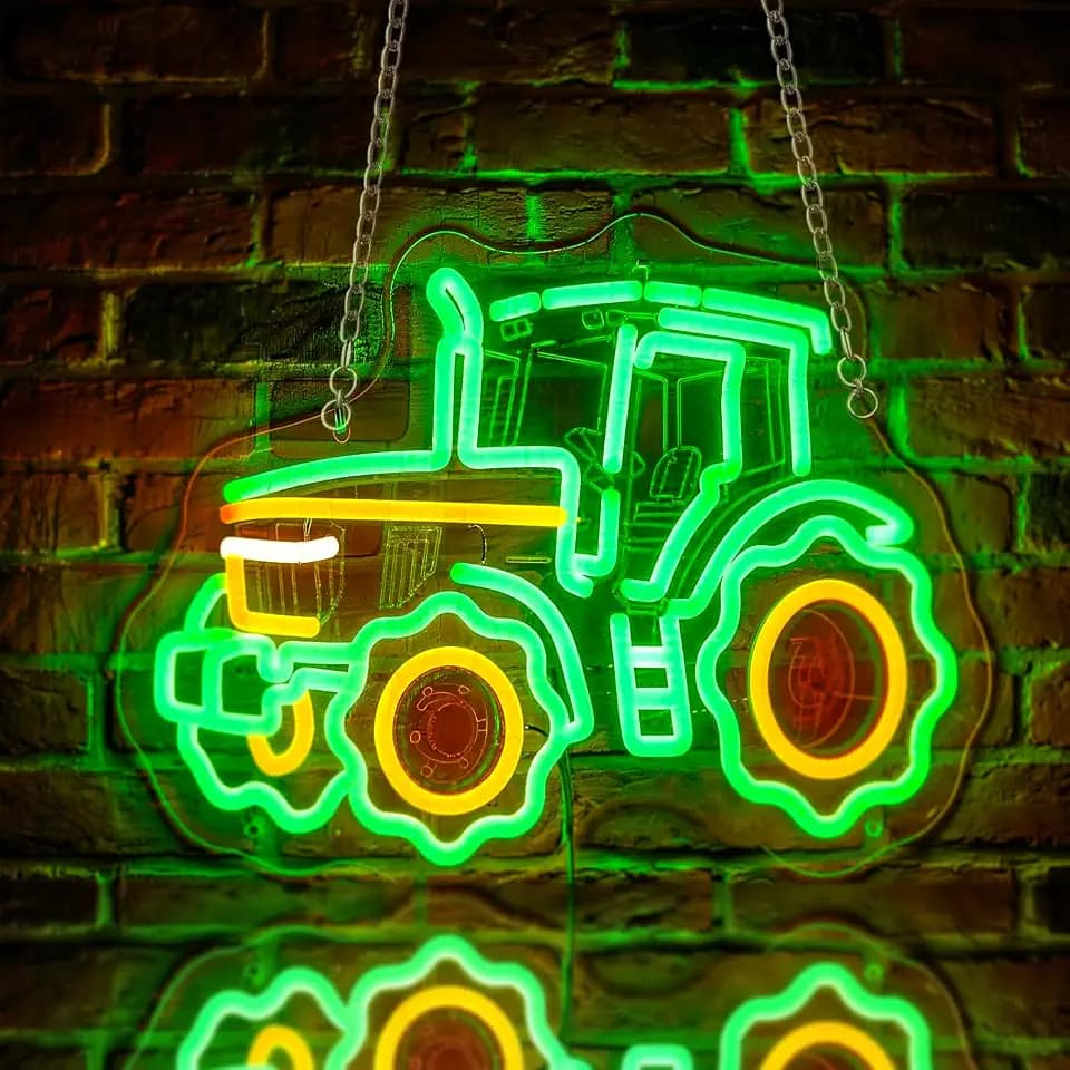 Tractor Neon Sign, Tractor Gifts, LED Wall Decoration with USB Power Supply, Dimmable Lamp, Children's Room Decoration for Boys and Girls for Christmas, Birthdays, Holidays