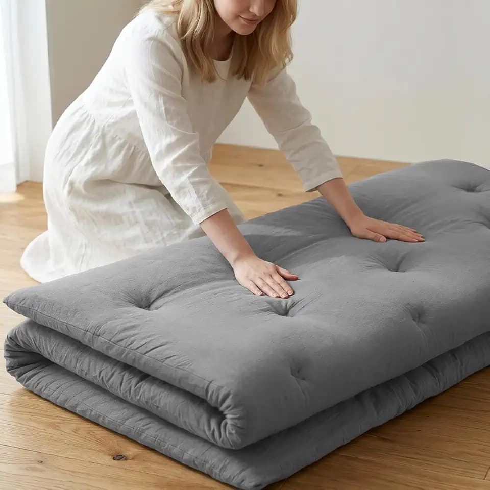 ZonLi Japanese Floor Mattress, 100% Cotton Cover Foldable Futon Mattress