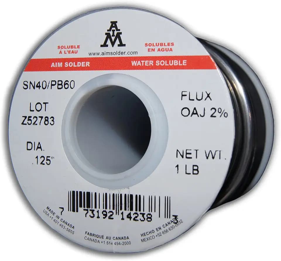 AIM 40/60 Acid Core Flux 0.125inch Solder Wire for General Purpose Repair (454gr / 16oz)