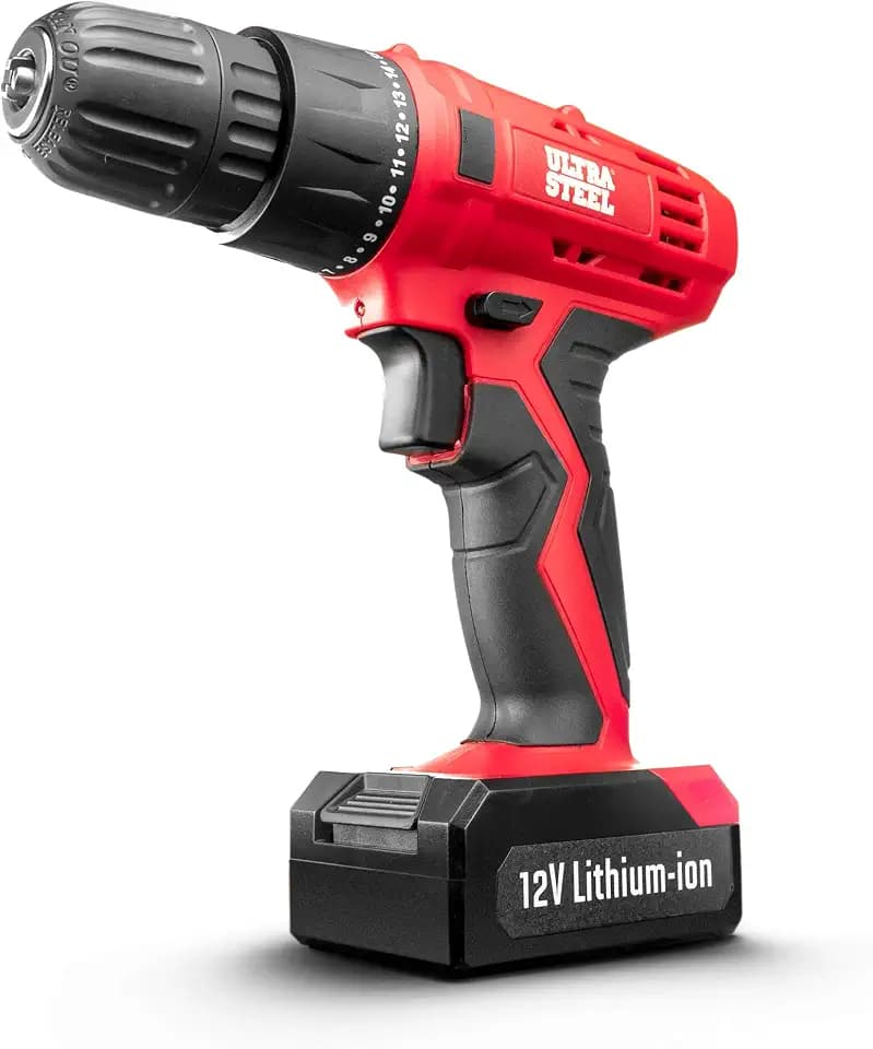 12V 1.3Ah Lithium-Ion 3/8” Cordless Drill Driver, 18+1 Position, LED Light, Keyless Chuck, 1-Year Warranty, Battery W/Charger Included (AQ75019G)