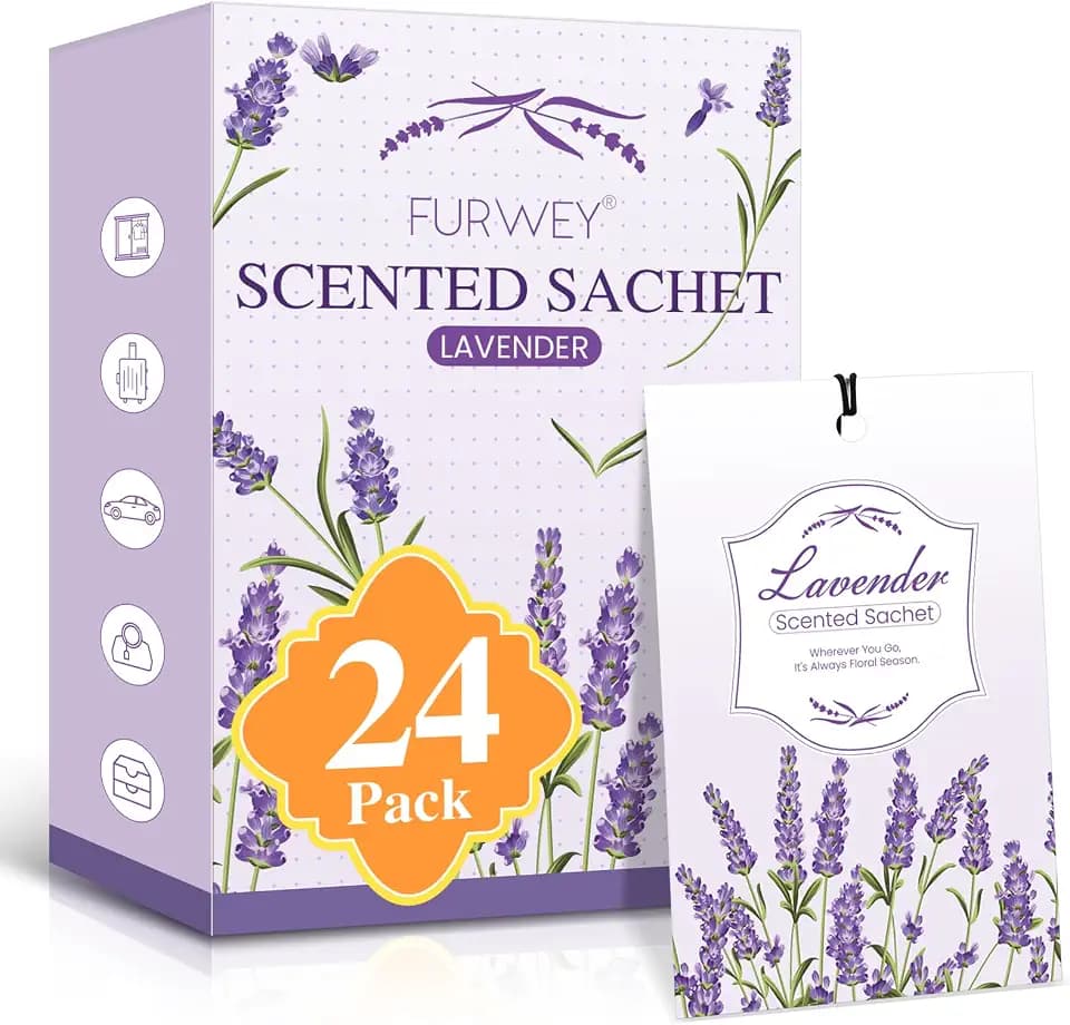 FURWEY 24 Packs Lavender Scented Sachets, Long Lasting Sachet Bag