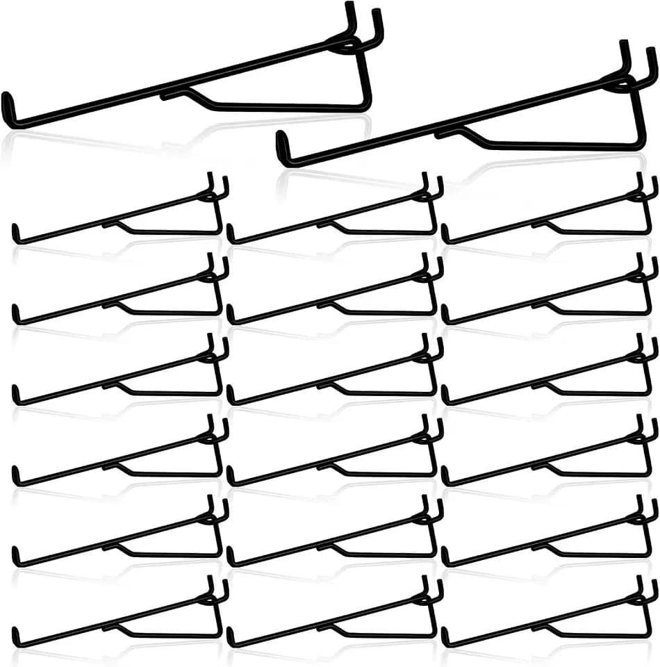 20 Pack 8" Pegboard Shelf Hooks, 1/4 in Secure&Stable