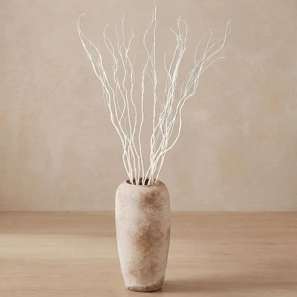 Thiccywoov 12 Pcs Real Dried Willow Branches 47.2 Inches Natural Curly