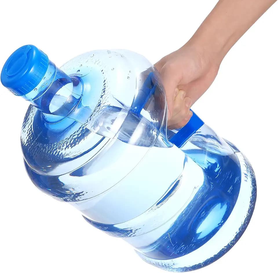 Lurrose Water Bottle 1.32 Gallon Round Plastic Water Jug with Handle Reusable Leak Proof Bottle for Gym Sports Office Daily Cold Liquids Drinking Use, Blue