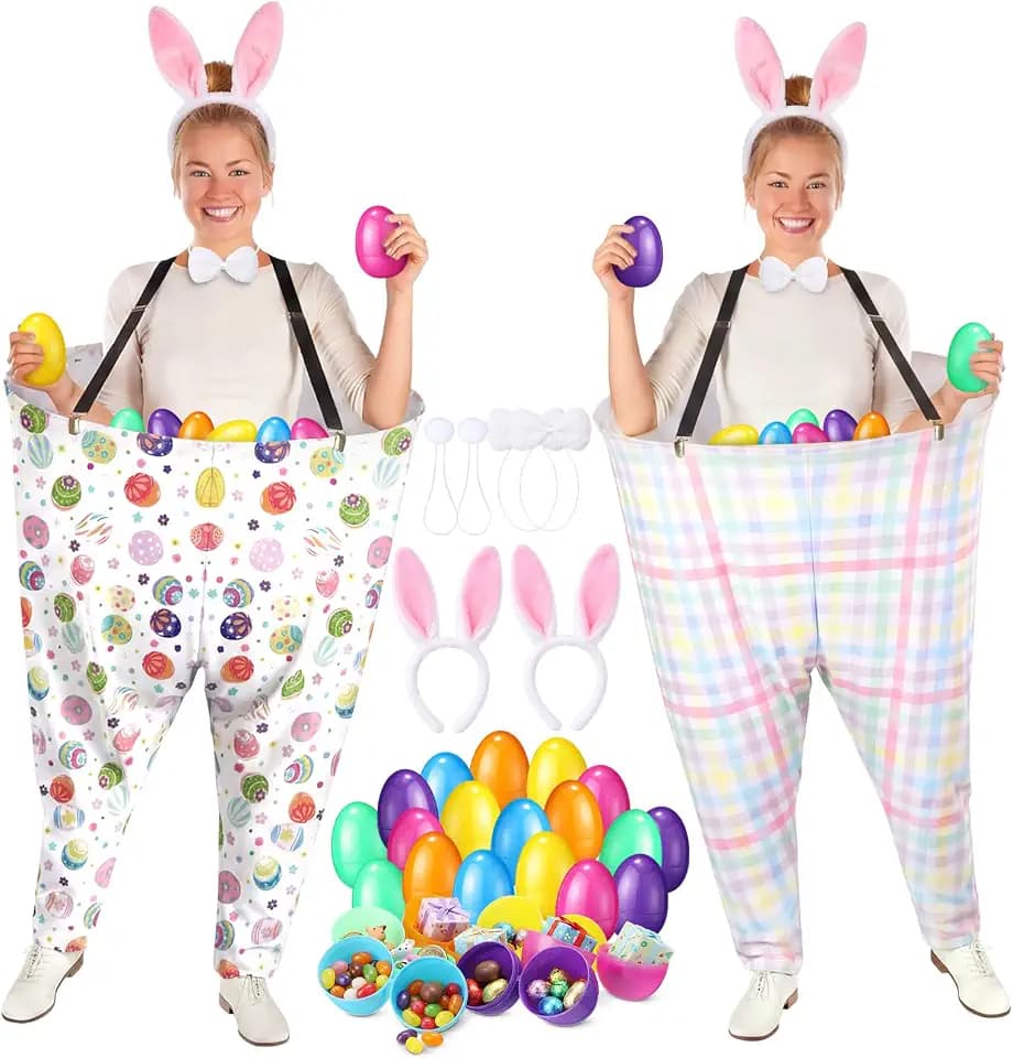 Vinsot Granny Pants Toss Game for Easter, Funny Yard Game for Adults, Outdoor Party Activity with Colorful Eggs