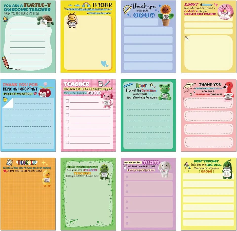 Pajean 12 Pcs Teacher Notepads Lined Back to School Gifts