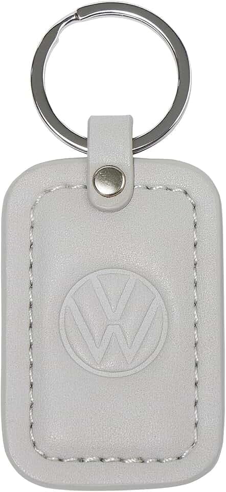Volkswagen 330087010AJKA Schlüsselanhänger Keyring Anhänger Schlüsselring, grau, mit VW Logo