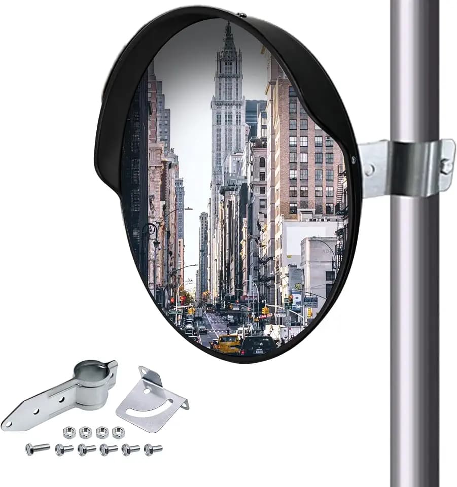 CNQLIS 18 Inch Convex Mirror Outdoor with Adjustable Wall Fixing Bracket