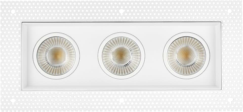 Maxxima 4" 3 Head Trimless Anti-Glare LED Gimbal Downlight 3000 Lumens 5CCT