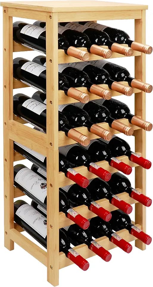 Wine Rack Freestanding Floor, 6-Tier Display Wine Storage Shelf